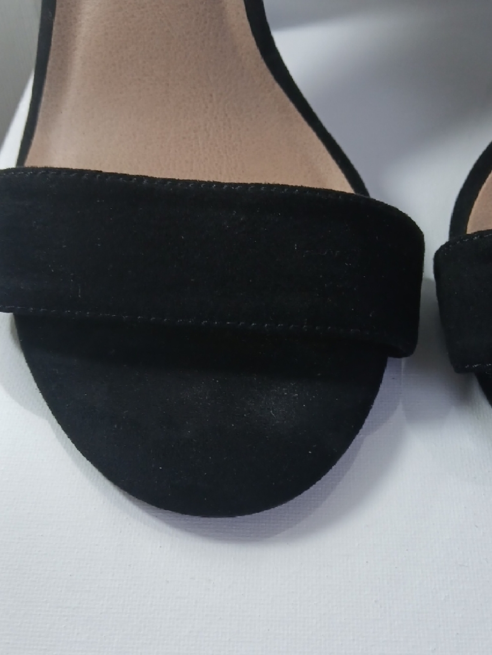 Torrid Black Suede Ankle-Strap Open-Toe Block Heels Size 10W - Picture 3 of 16